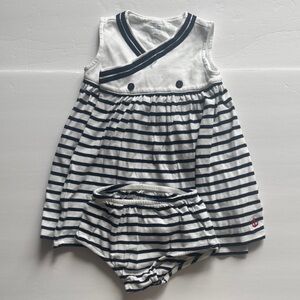 Ralph Lauren Striped Navy and White Kids Sailor Dress Set